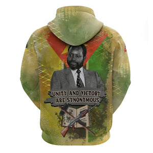 Samora Machel Zip Hoodie Mozambique Flag Unity and Victory Quote Liberation Struggle - African Freedom Tribute - African Pride