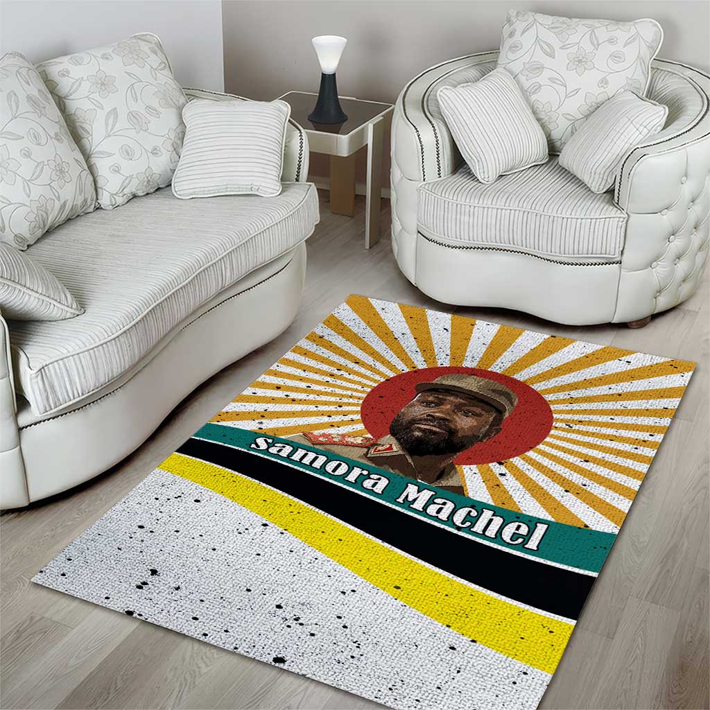 Samora Machel Area Rug Radiant Sunburst Bold Anti-Colonial Quote Mozambique Liberation - African Revolutionary Art - African Pride