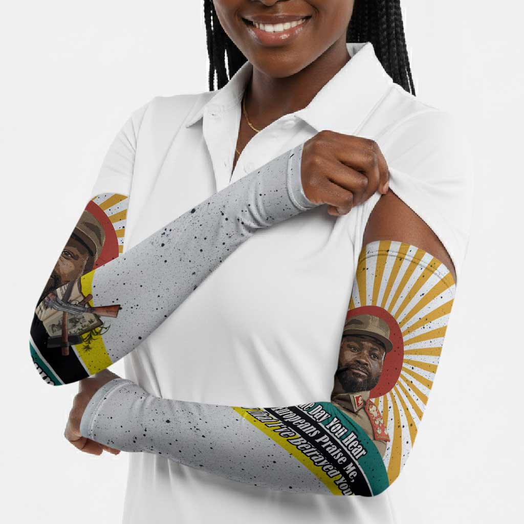 Samora Machel Arm Sleeves Radiant Sunburst Bold Anti-Colonial Quote Mozambique Liberation - African Revolutionary Art - African Pride