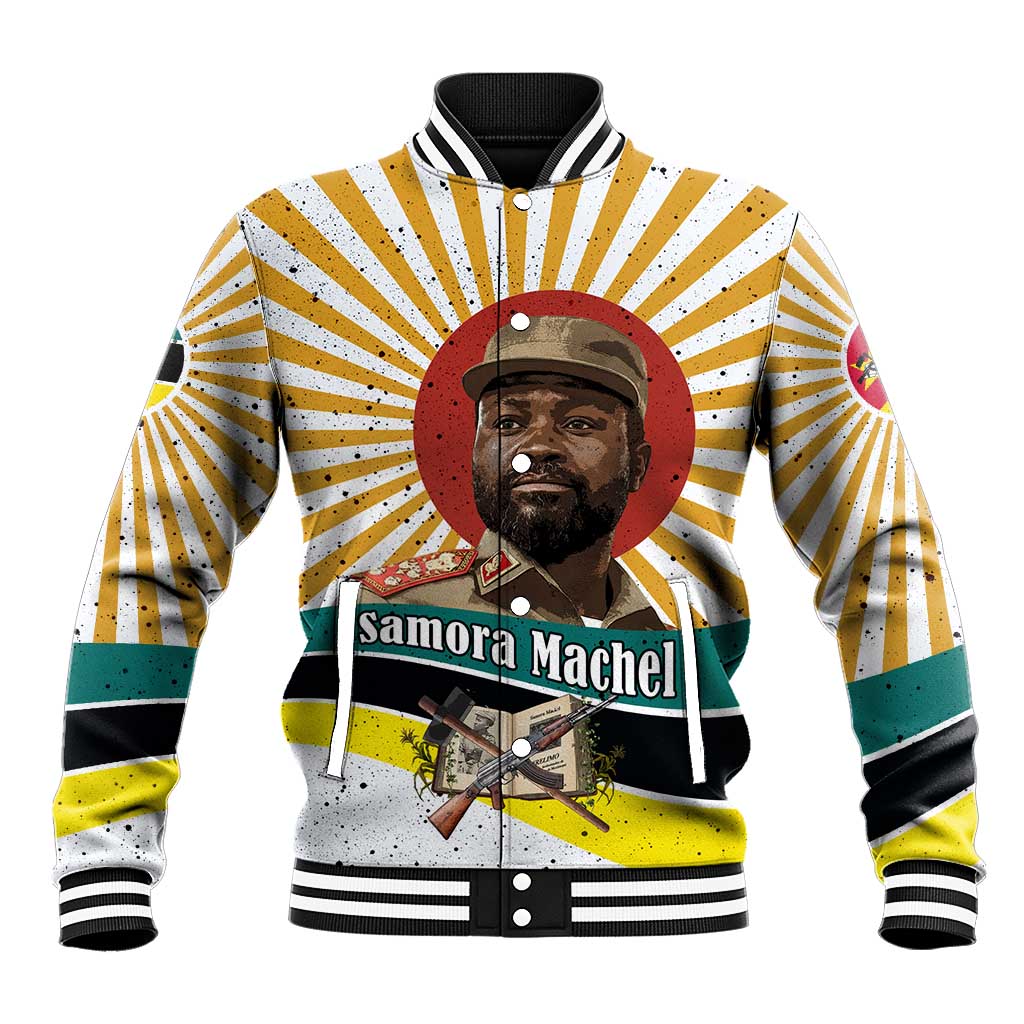 Samora Machel Baseball Jacket Radiant Sunburst Bold Anti-Colonial Quote Mozambique Liberation - African Revolutionary Art - African Pride