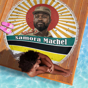 Samora Machel Beach Blanket Radiant Sunburst Bold Anti-Colonial Quote Mozambique Liberation - African Revolutionary Art - African Pride