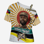 Samora Machel Cross Shoulder Shirt Radiant Sunburst Bold Anti-Colonial Quote Mozambique Liberation - African Revolutionary Art - African Pride