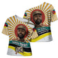 Samora Machel Cross Shoulder Shirt Radiant Sunburst Bold Anti-Colonial Quote Mozambique Liberation - African Revolutionary Art - African Pride