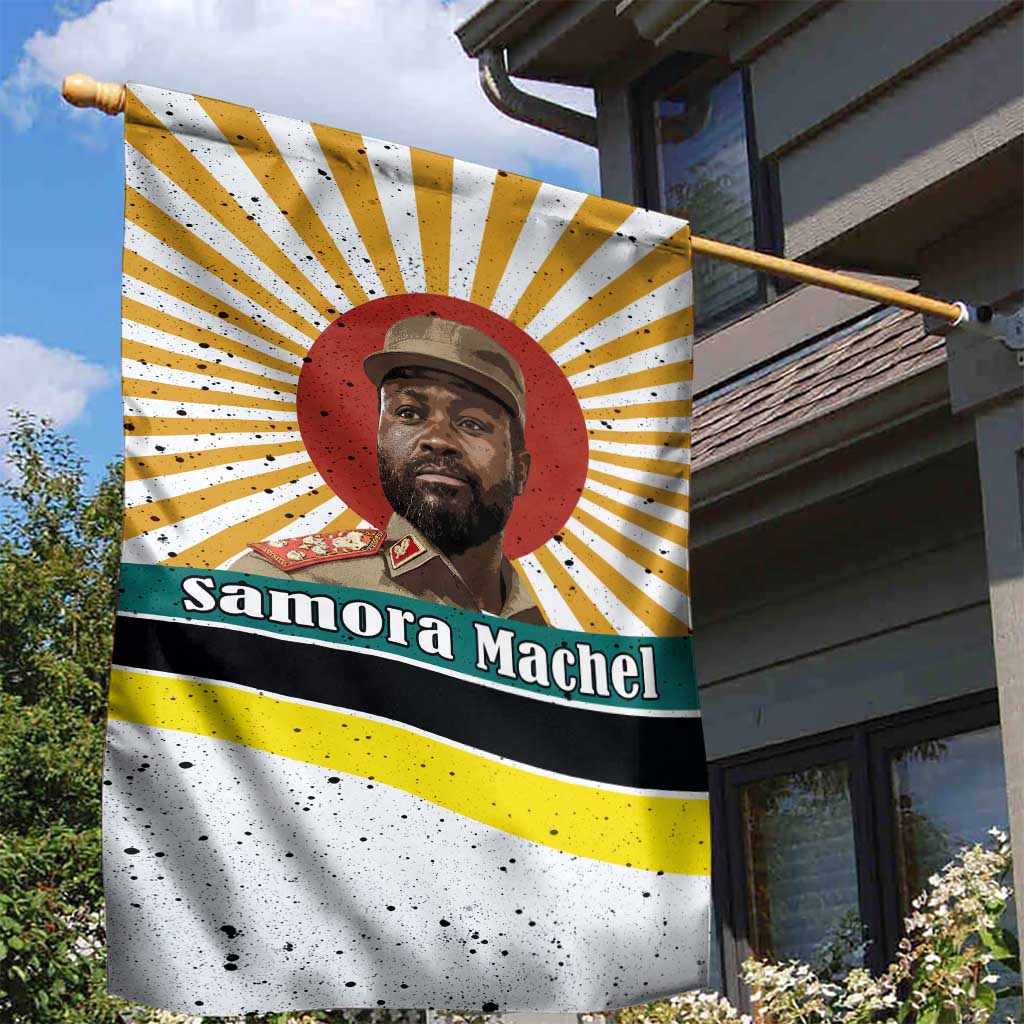 Samora Machel Garden Flag Radiant Sunburst Bold Anti-Colonial Quote Mozambique Liberation - African Revolutionary Art - African Pride