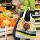 Samora Machel Grocery Bag Radiant Sunburst Bold Anti-Colonial Quote Mozambique Liberation - African Revolutionary Art - African Pride