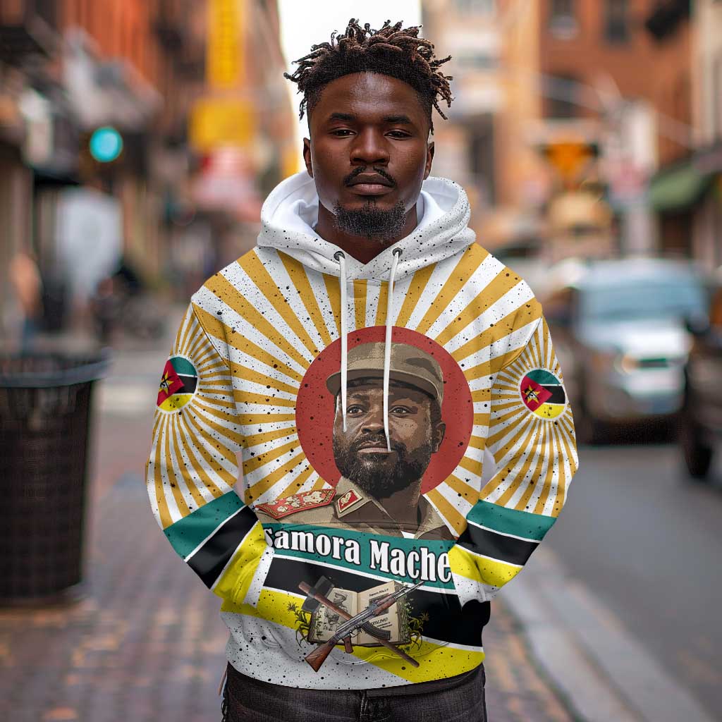 Samora Machel Hoodie Radiant Sunburst Bold Anti-Colonial Quote Mozambique Liberation - African Revolutionary Art - African Pride
