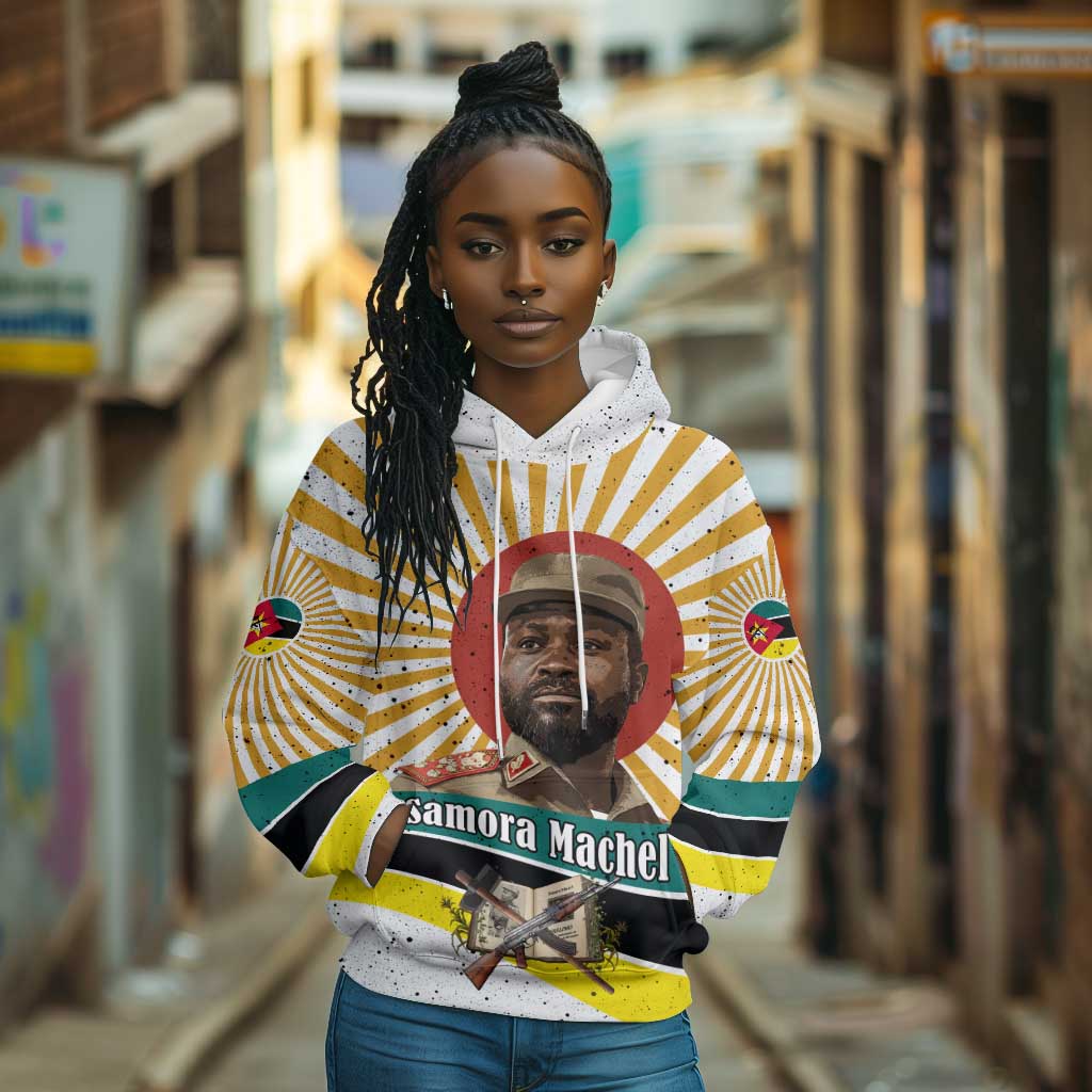 Samora Machel Hoodie Radiant Sunburst Bold Anti-Colonial Quote Mozambique Liberation - African Revolutionary Art - African Pride