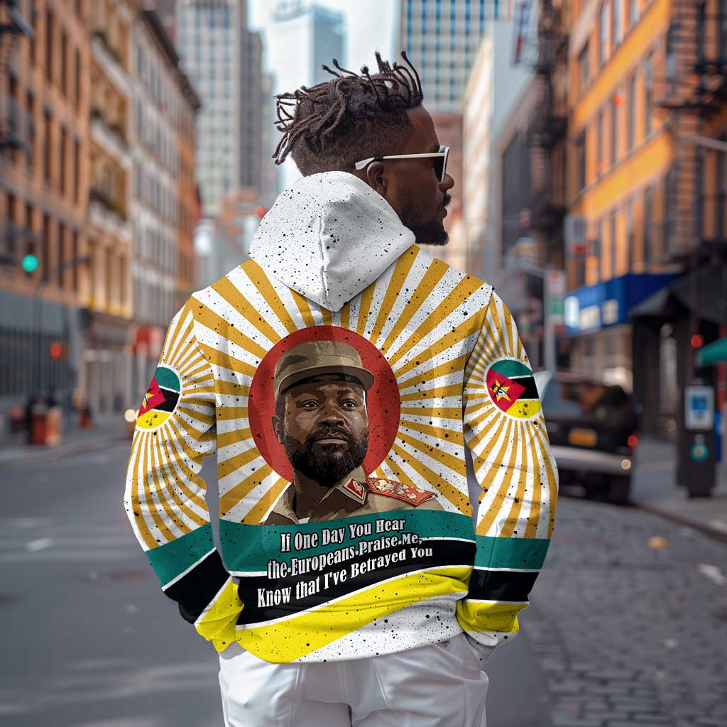 Samora Machel Hoodie Radiant Sunburst Bold Anti-Colonial Quote Mozambique Liberation - African Revolutionary Art - African Pride