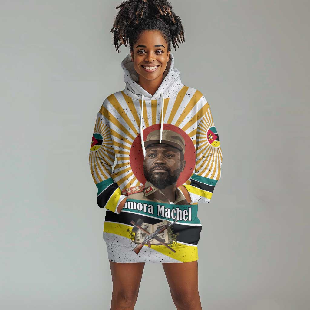 Samora Machel Hoodie Dress Radiant Sunburst Bold Anti-Colonial Quote Mozambique Liberation - African Revolutionary Art - African Pride