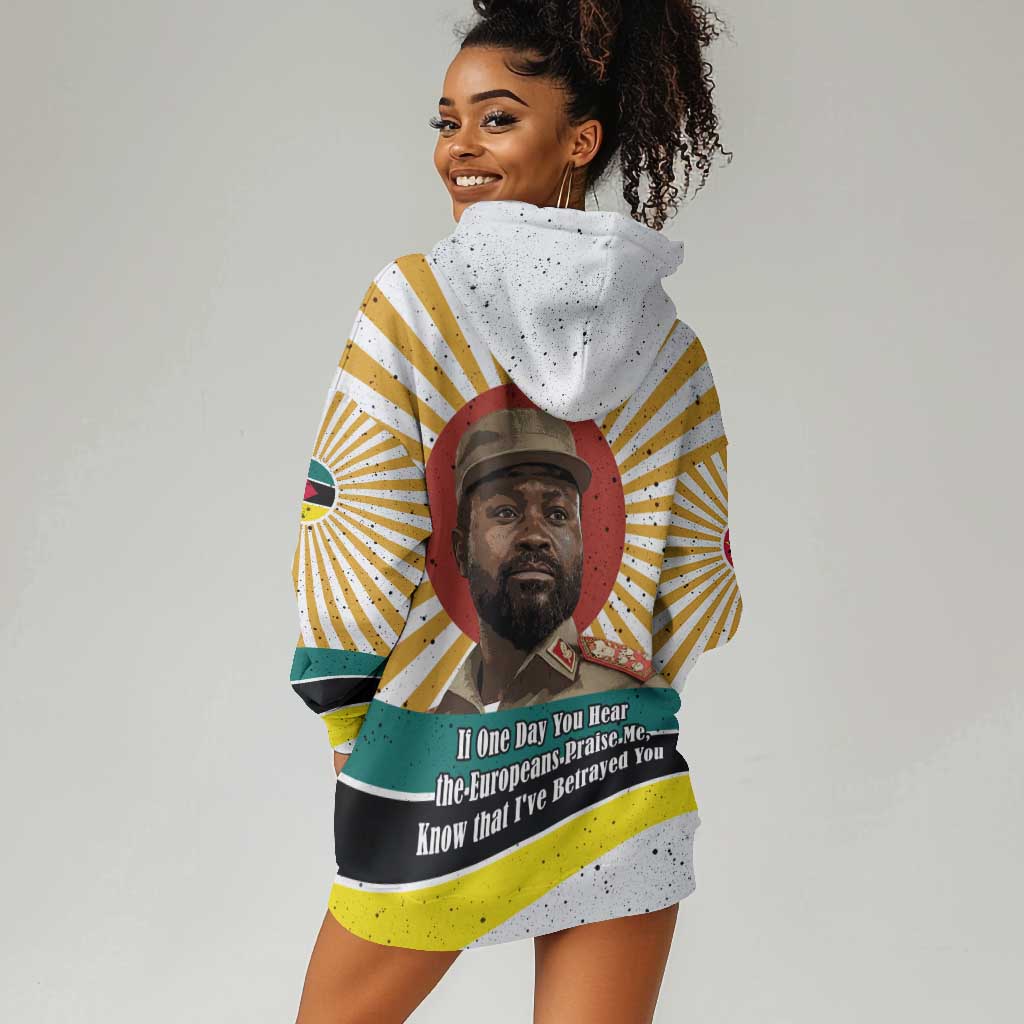 Samora Machel Hoodie Dress Radiant Sunburst Bold Anti-Colonial Quote Mozambique Liberation - African Revolutionary Art - African Pride