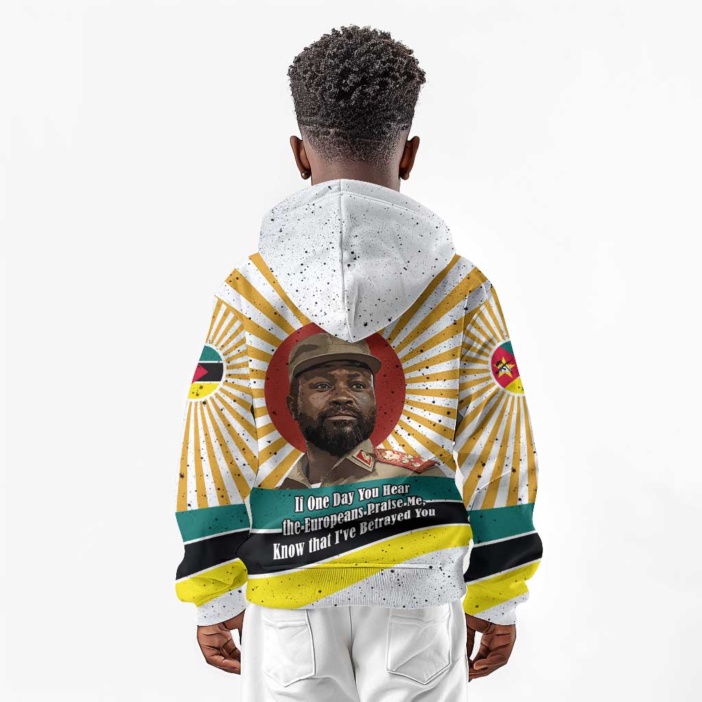 Samora Machel Kid Hoodie Radiant Sunburst Bold Anti-Colonial Quote Mozambique Liberation - African Revolutionary Art - African Pride