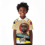 Samora Machel Kid Polo Shirt Radiant Sunburst Bold Anti-Colonial Quote Mozambique Liberation - African Revolutionary Art - African Pride