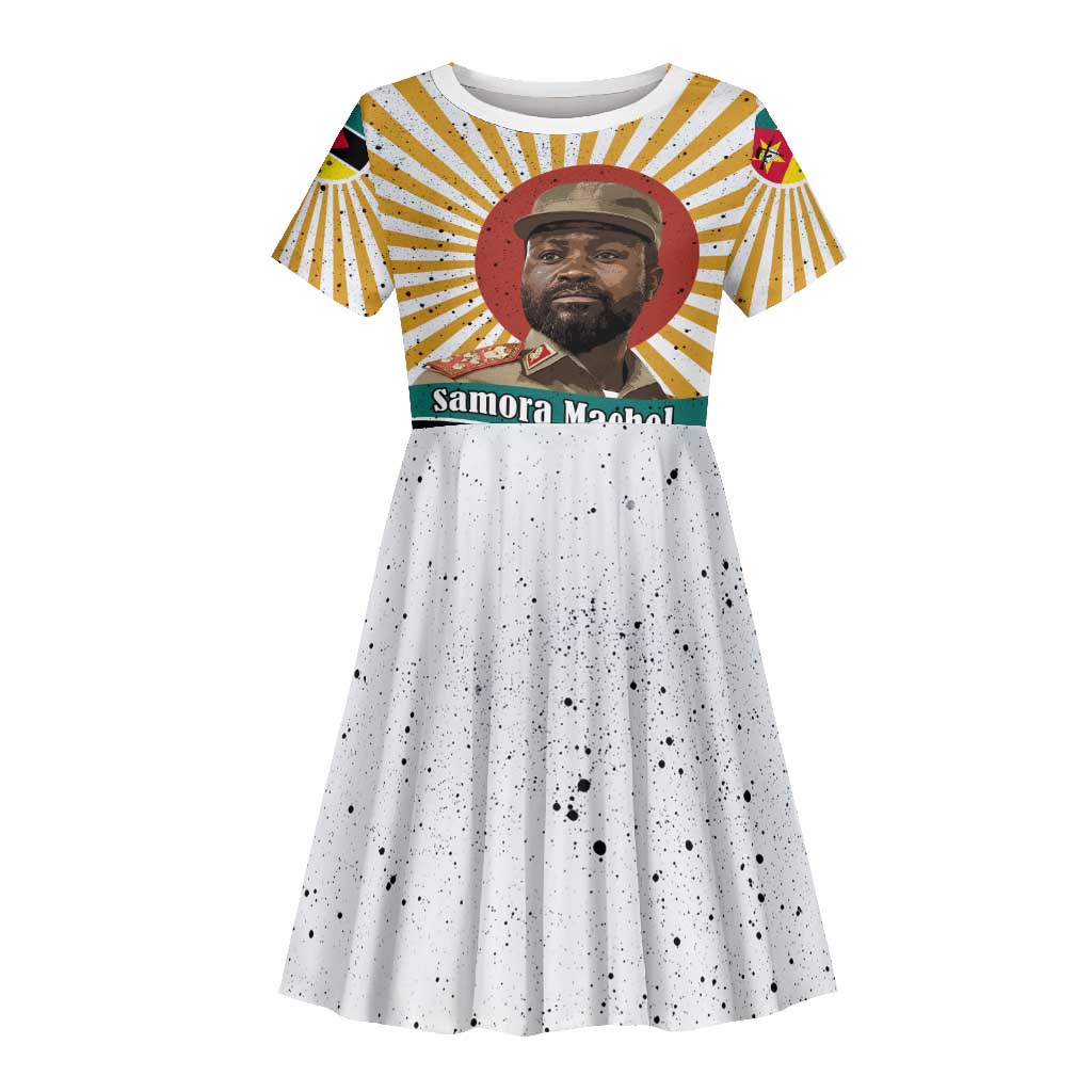 Samora Machel Kid Short Sleeve Dress Radiant Sunburst Bold Anti-Colonial Quote Mozambique Liberation - African Revolutionary Art - African Pride
