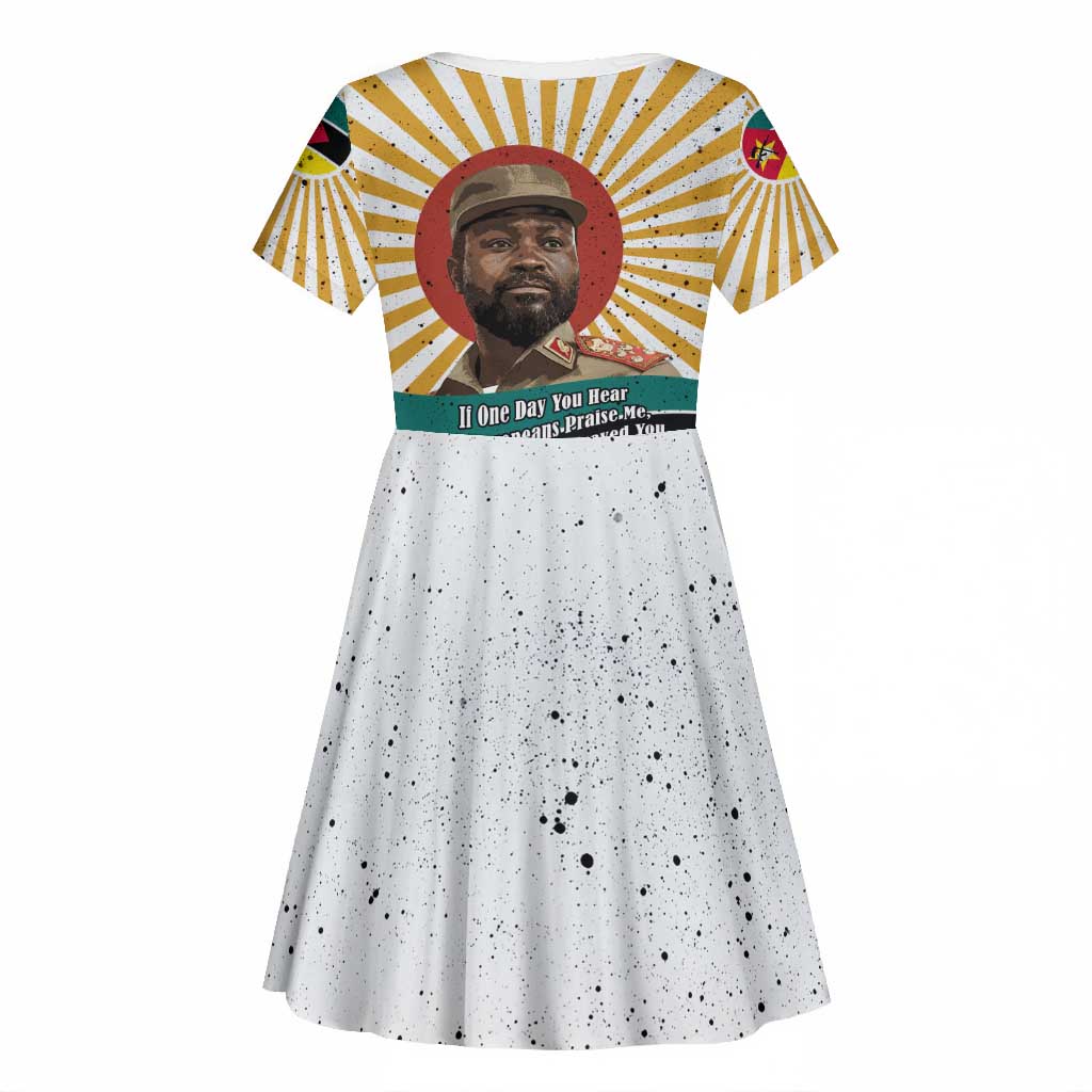 Samora Machel Kid Short Sleeve Dress Radiant Sunburst Bold Anti-Colonial Quote Mozambique Liberation - African Revolutionary Art - African Pride