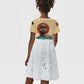 Samora Machel Kid Short Sleeve Dress Radiant Sunburst Bold Anti-Colonial Quote Mozambique Liberation - African Revolutionary Art - African Pride