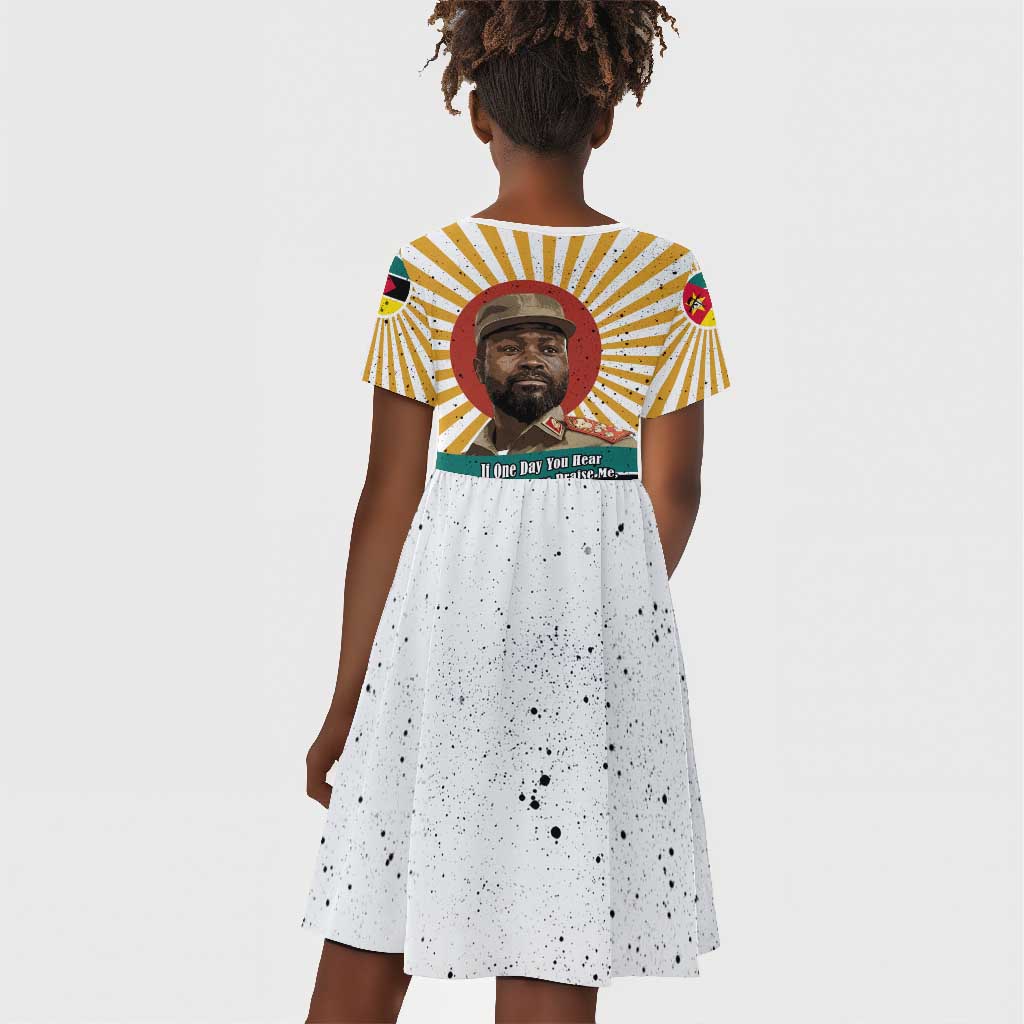 Samora Machel Kid Short Sleeve Dress Radiant Sunburst Bold Anti-Colonial Quote Mozambique Liberation - African Revolutionary Art - African Pride