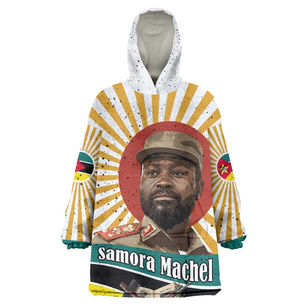 Samora Machel Kid Wearable Blanket Hoodie Radiant Sunburst Bold Anti-Colonial Quote Mozambique Liberation - African Revolutionary Art - African Pride