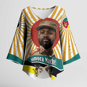 Samora Machel Kimono Sleeve Blouse Radiant Sunburst Bold Anti-Colonial Quote Mozambique Liberation - African Revolutionary Art - African Pride