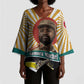 Samora Machel Kimono Sleeve Blouse Radiant Sunburst Bold Anti-Colonial Quote Mozambique Liberation - African Revolutionary Art - African Pride