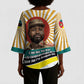 Samora Machel Kimono Sleeve Blouse Radiant Sunburst Bold Anti-Colonial Quote Mozambique Liberation - African Revolutionary Art - African Pride