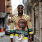 Samora Machel Long Sleeve Button Shirt Radiant Sunburst Bold Anti-Colonial Quote Mozambique Liberation - African Revolutionary Art - African Pride