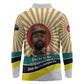 Samora Machel Long Sleeve Polo Shirt Radiant Sunburst Bold Anti-Colonial Quote Mozambique Liberation - African Revolutionary Art - African Pride