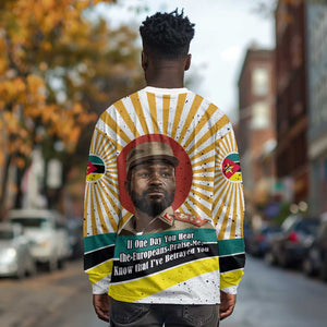 Samora Machel Long Sleeve Shirt Radiant Sunburst Bold Anti-Colonial Quote Mozambique Liberation - African Revolutionary Art - African Pride