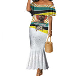 Samora Machel Mermaid Dress Radiant Sunburst Bold Anti-Colonial Quote Mozambique Liberation - African Revolutionary Art - African Pride