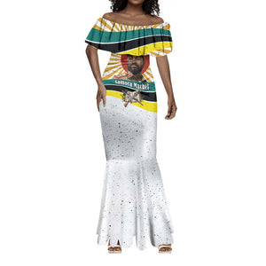 Samora Machel Mermaid Dress Radiant Sunburst Bold Anti-Colonial Quote Mozambique Liberation - African Revolutionary Art - African Pride