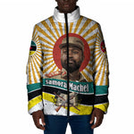 Samora Machel Padded Jacket Radiant Sunburst Bold Anti-Colonial Quote Mozambique Liberation - African Revolutionary Art - African Pride