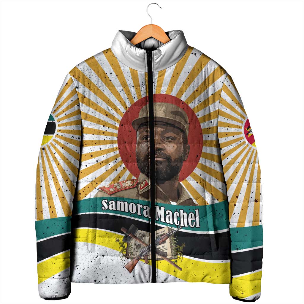 Samora Machel Padded Jacket Radiant Sunburst Bold Anti-Colonial Quote Mozambique Liberation - African Revolutionary Art - African Pride