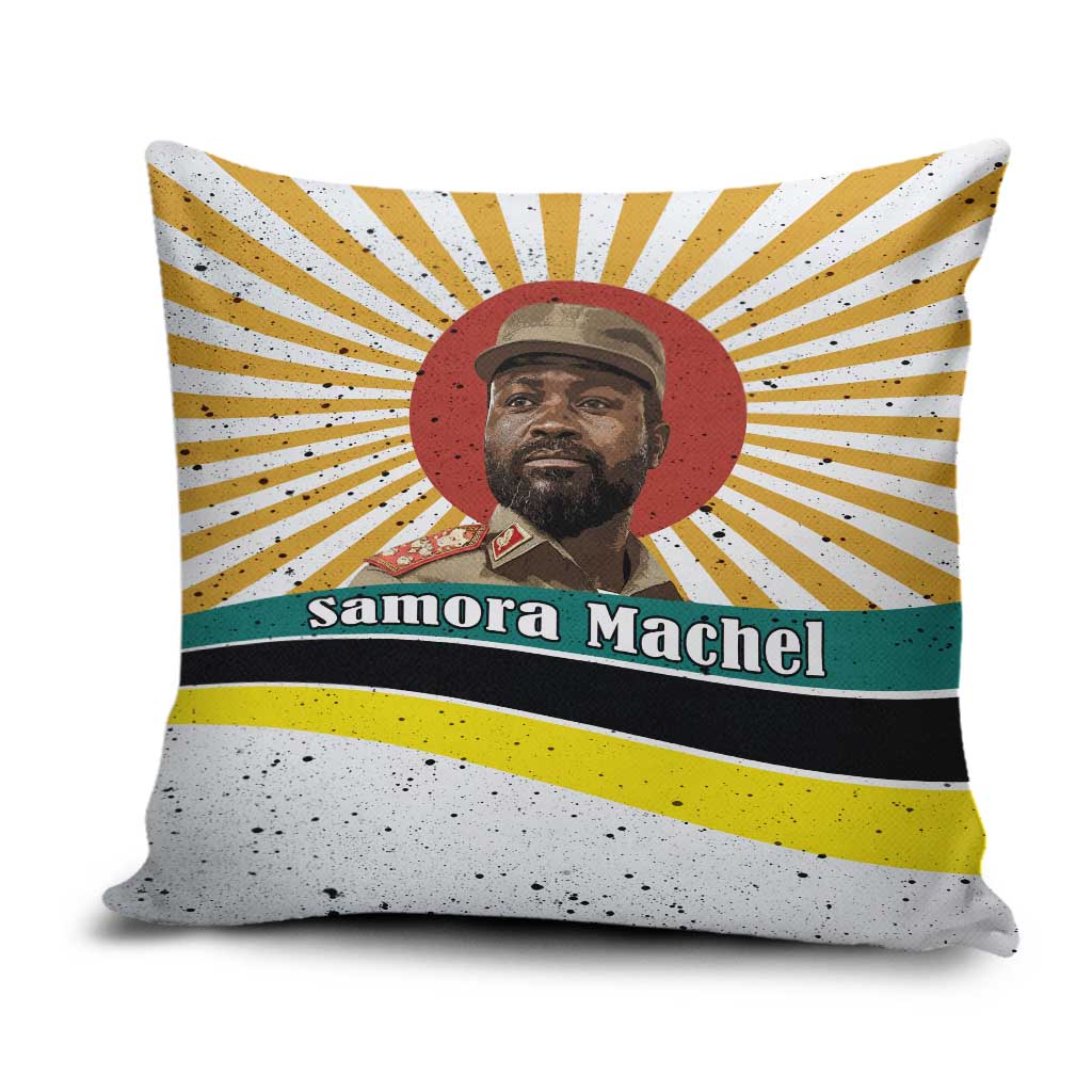 Samora Machel Pillow Cover Radiant Sunburst Bold Anti-Colonial Quote Mozambique Liberation - African Revolutionary Art - African Pride