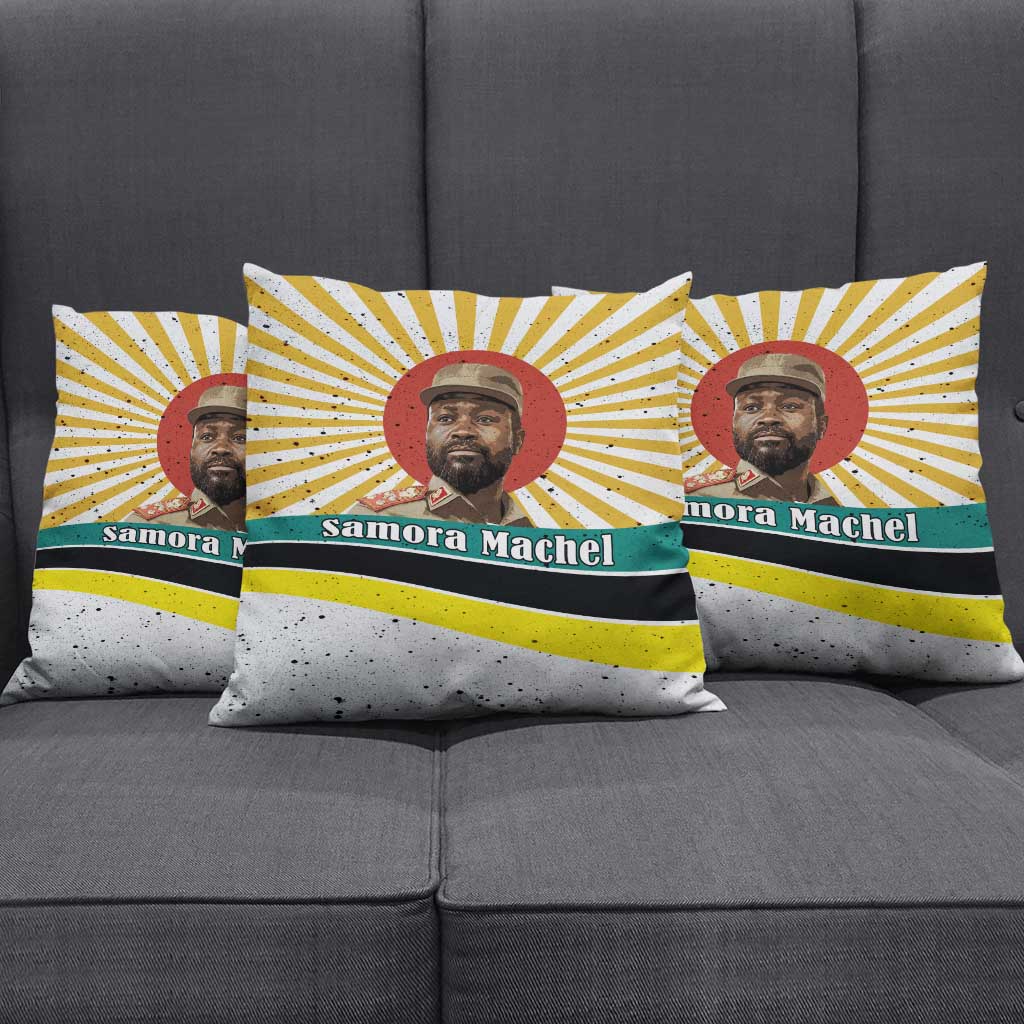 Samora Machel Pillow Cover Radiant Sunburst Bold Anti-Colonial Quote Mozambique Liberation - African Revolutionary Art - African Pride