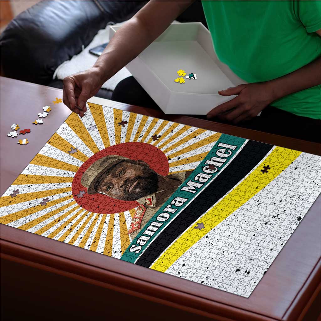 Samora Machel Puzzle Radiant Sunburst Bold Anti-Colonial Quote Mozambique Liberation - African Revolutionary Art - African Pride
