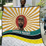 Samora Machel Quilt Radiant Sunburst Bold Anti-Colonial Quote Mozambique Liberation - African Revolutionary Art - African Pride
