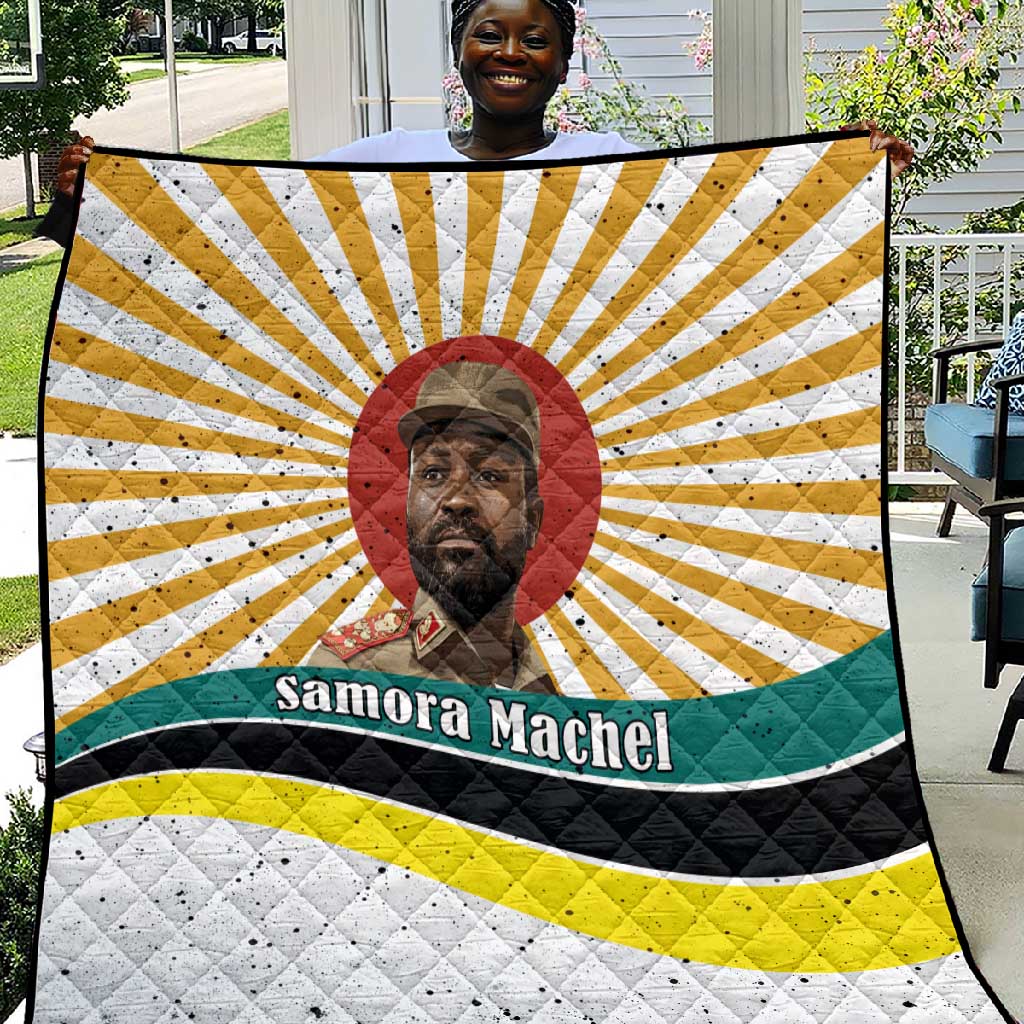 Samora Machel Quilt Radiant Sunburst Bold Anti-Colonial Quote Mozambique Liberation - African Revolutionary Art - African Pride