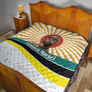 Samora Machel Quilt Radiant Sunburst Bold Anti-Colonial Quote Mozambique Liberation - African Revolutionary Art - African Pride