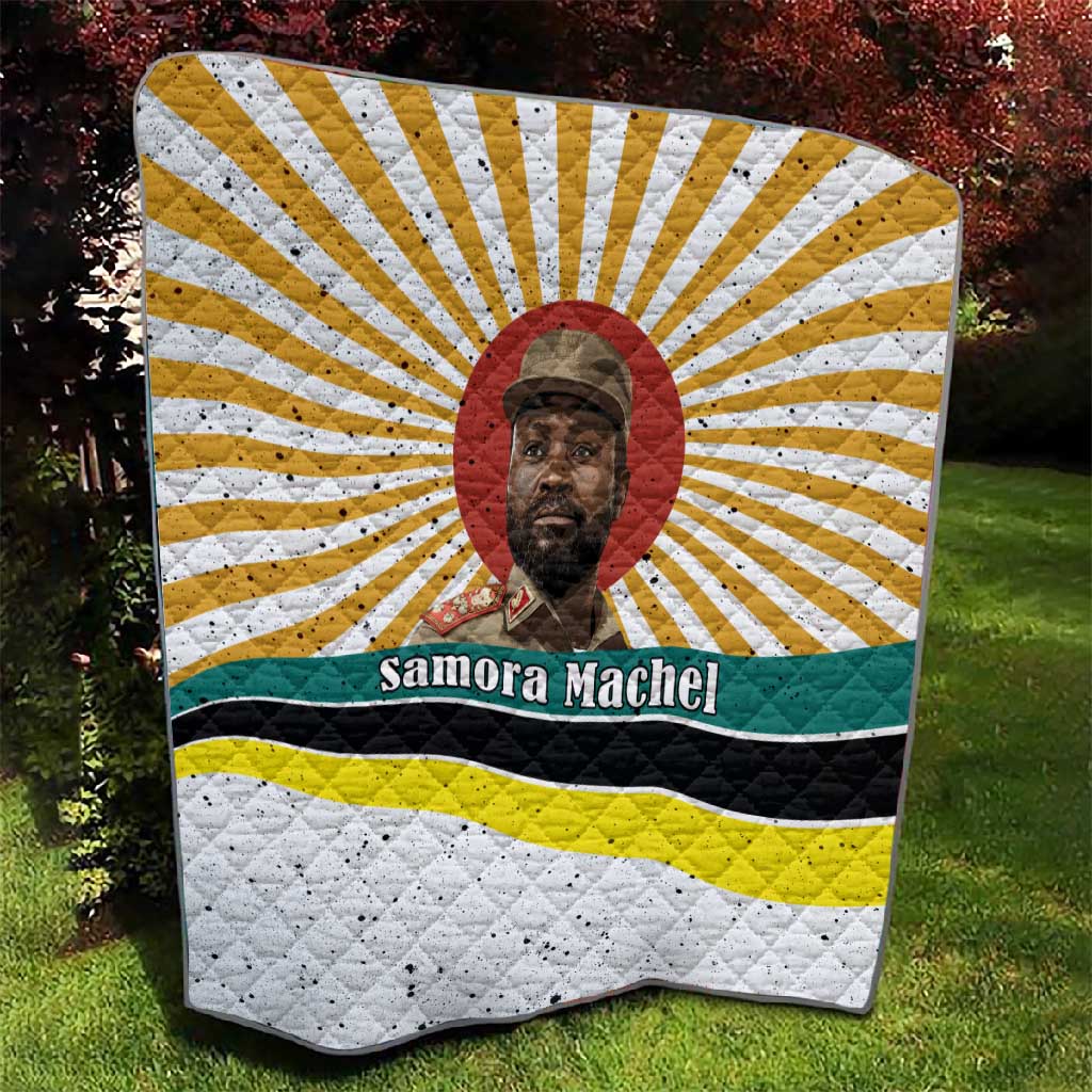 Samora Machel Quilt Radiant Sunburst Bold Anti-Colonial Quote Mozambique Liberation - African Revolutionary Art - African Pride