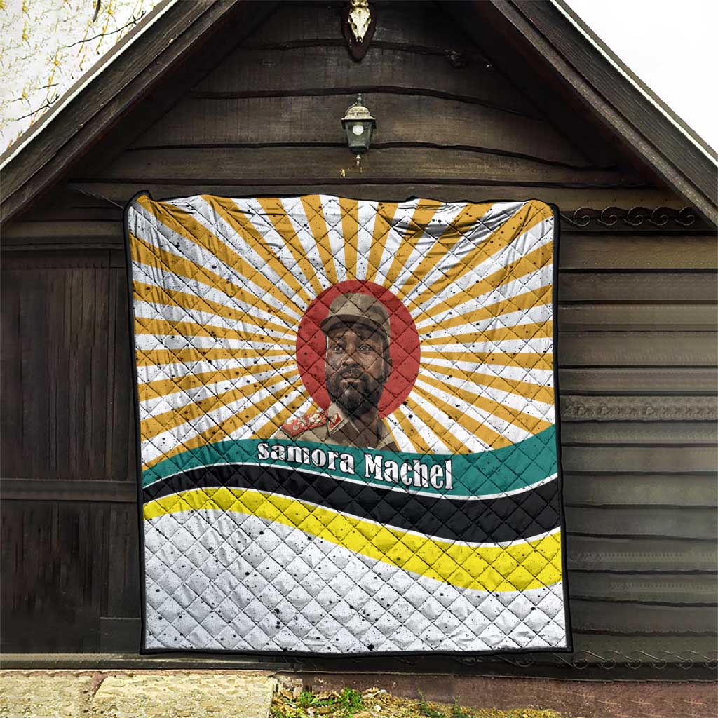 Samora Machel Quilt Radiant Sunburst Bold Anti-Colonial Quote Mozambique Liberation - African Revolutionary Art - African Pride