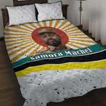 Samora Machel Quilt Bed Set Radiant Sunburst Bold Anti-Colonial Quote Mozambique Liberation - African Revolutionary Art - African Pride