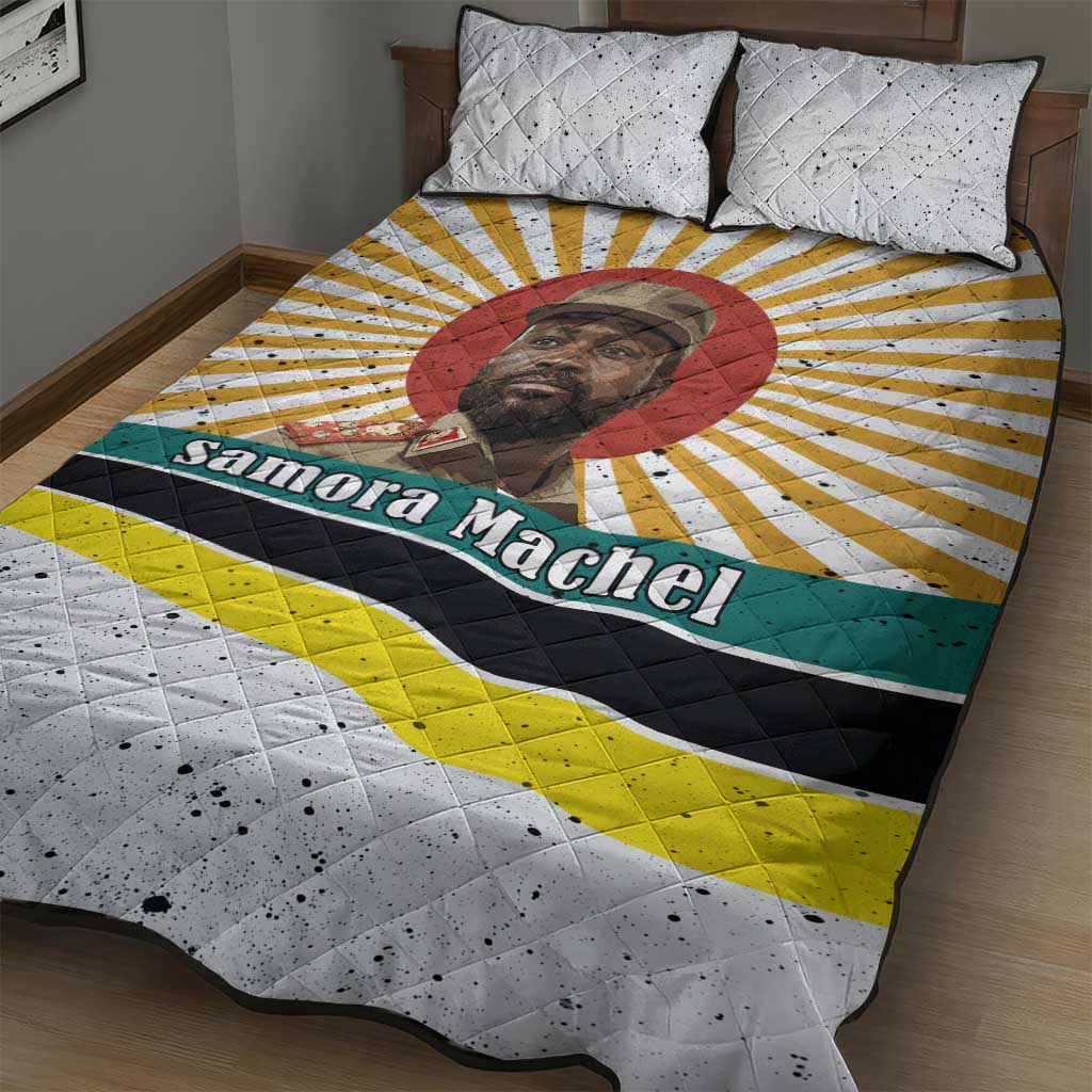 Samora Machel Quilt Bed Set Radiant Sunburst Bold Anti-Colonial Quote Mozambique Liberation - African Revolutionary Art - African Pride