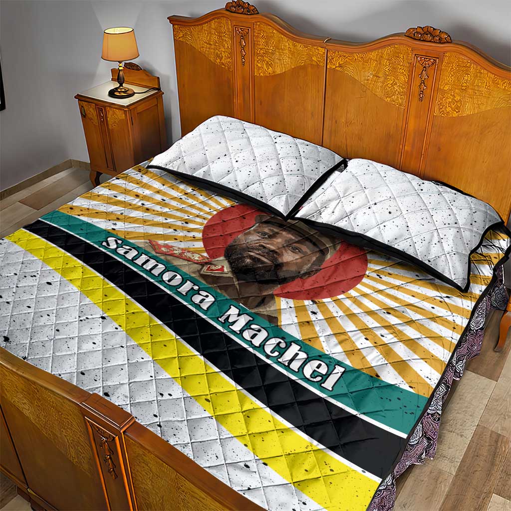 Samora Machel Quilt Bed Set Radiant Sunburst Bold Anti-Colonial Quote Mozambique Liberation - African Revolutionary Art - African Pride