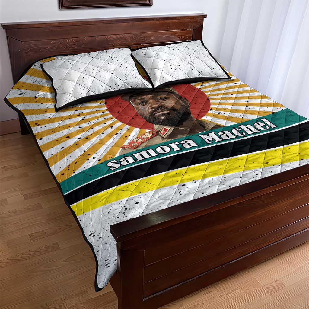 Samora Machel Quilt Bed Set Radiant Sunburst Bold Anti-Colonial Quote Mozambique Liberation - African Revolutionary Art - African Pride
