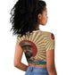 Samora Machel Raglan Cropped T shirt Radiant Sunburst Bold Anti-Colonial Quote Mozambique Liberation - African Revolutionary Art - African Pride