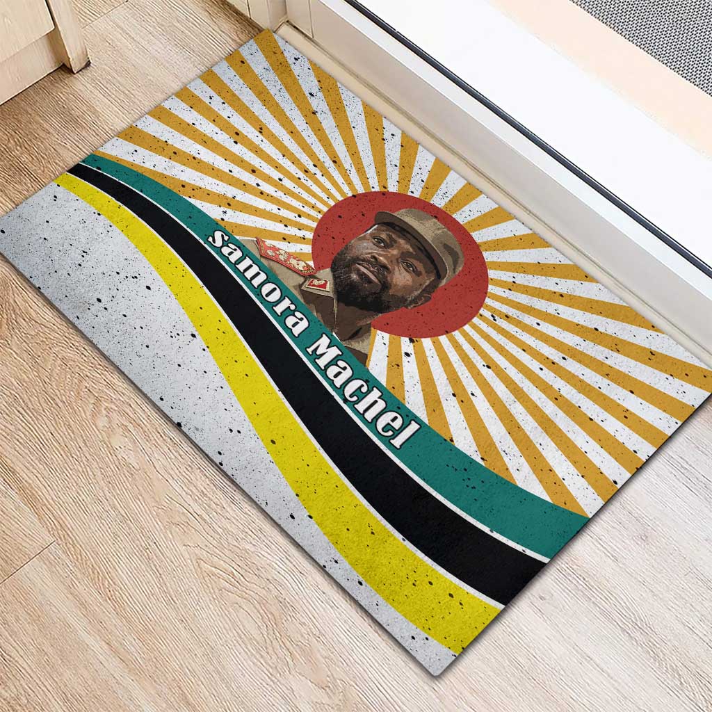 Samora Machel Rubber Doormat Radiant Sunburst Bold Anti-Colonial Quote Mozambique Liberation - African Revolutionary Art - African Pride