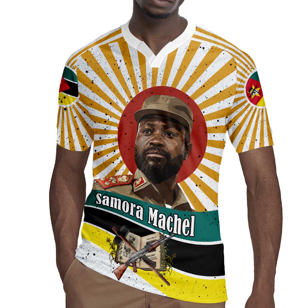 Samora Machel Rugby Jersey Radiant Sunburst Bold Anti-Colonial Quote Mozambique Liberation - African Revolutionary Art - African Pride