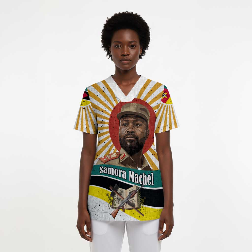 Samora Machel Scrub Top Radiant Sunburst Bold Anti-Colonial Quote Mozambique Liberation - African Revolutionary Art - African Pride