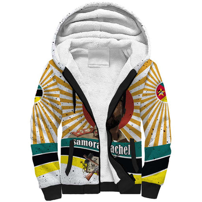 Samora Machel Sherpa Hoodie Radiant Sunburst Bold Anti-Colonial Quote Mozambique Liberation - African Revolutionary Art - African Pride