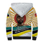 Samora Machel Sherpa Hoodie Radiant Sunburst Bold Anti-Colonial Quote Mozambique Liberation - African Revolutionary Art - African Pride
