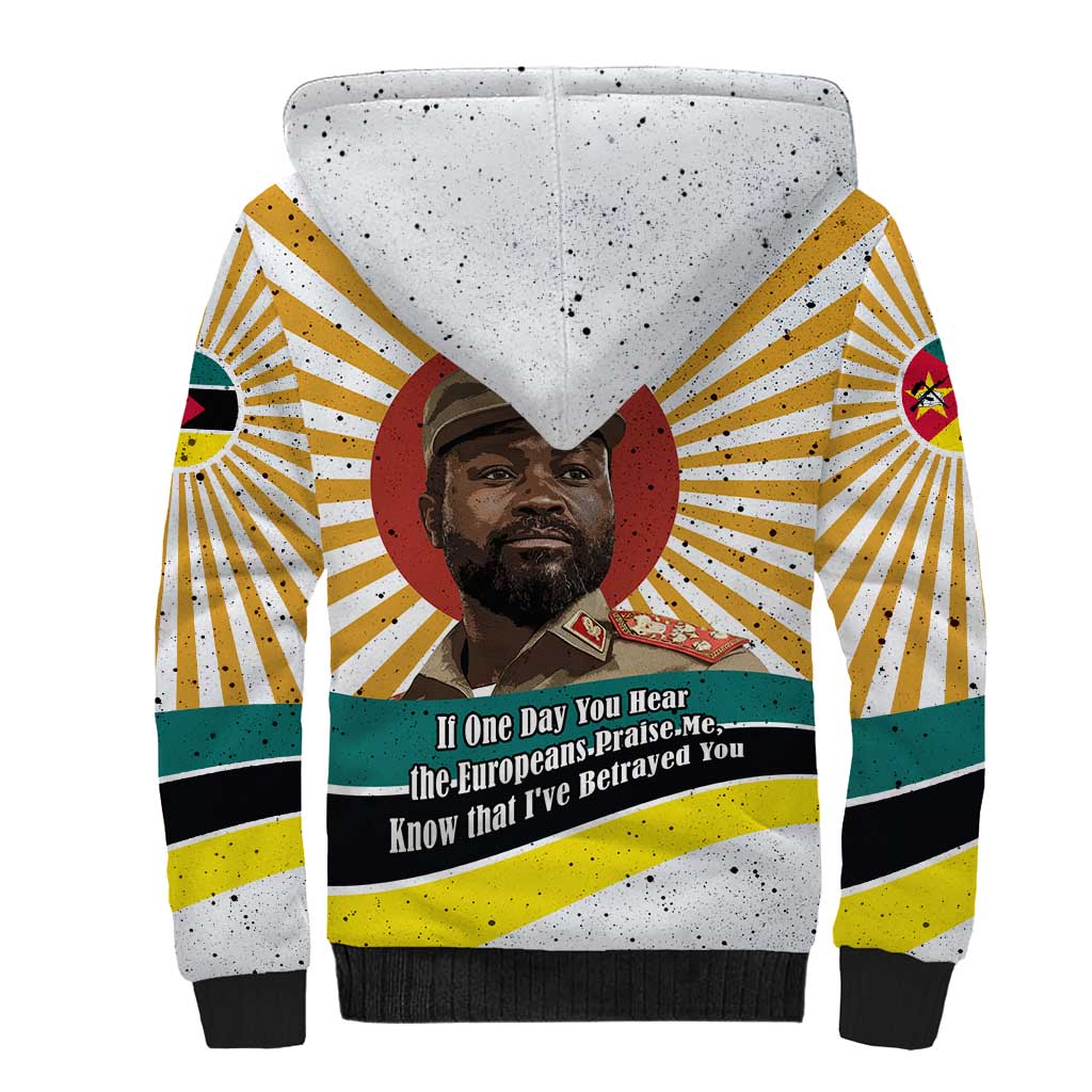 Samora Machel Sherpa Hoodie Radiant Sunburst Bold Anti-Colonial Quote Mozambique Liberation - African Revolutionary Art - African Pride